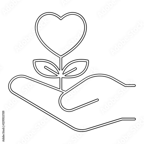 charity icon in line style