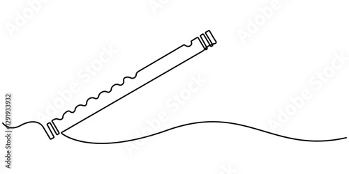 bone continuous line drawing Recorders instrument vector illustration minimalist design single line art, flute drawing continuous one line drawing, Black and white vector illustration of children's. 