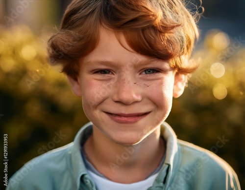 Generated imagA close-up shot of a joyful child with a bright smile, their face dotted with freckles. The child’s sparkling eyes and innocent expression are captured in the soft natural light, conveyi