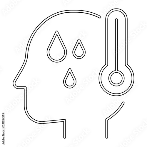 Temperature check icon in line style