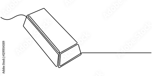 Golden bar or bullion continuous one line drawing vector illustration. Saving or storage of finances, money, capital, gold. 