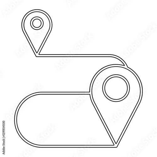 Tracking map icon in line style