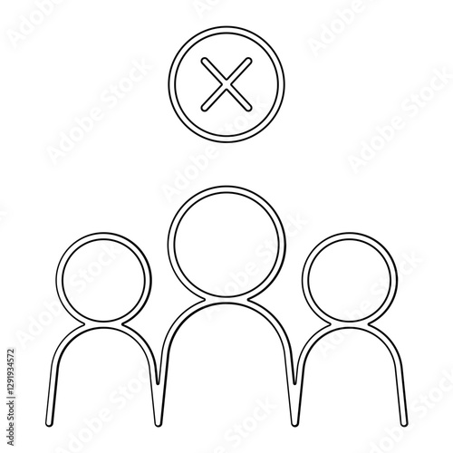Avoid crowd icon in line style