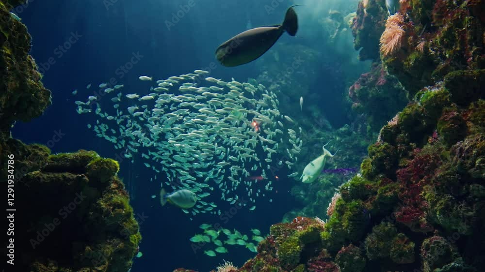 Underwater Sea Tropical Life. Underwater sea fish. Tropical fish reef marine. Colourful underwater seascape. Reef coral scene. Coral garden seascape. Colourful tropical coral reefs