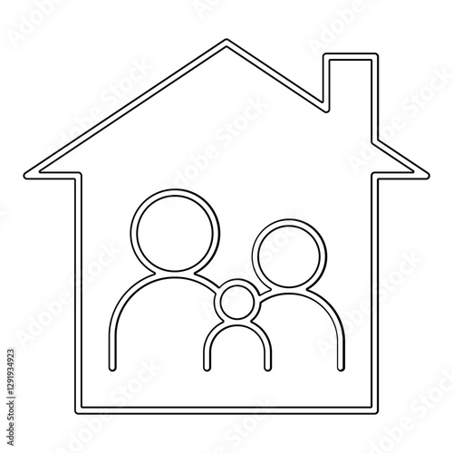 Family icon in line style