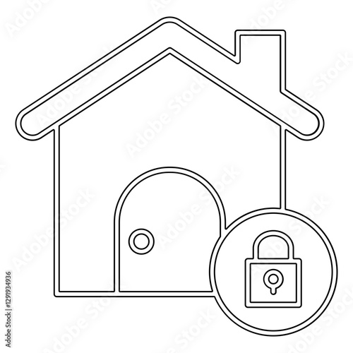Home security icon in line style