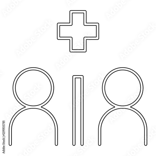 social distancing icon in line style