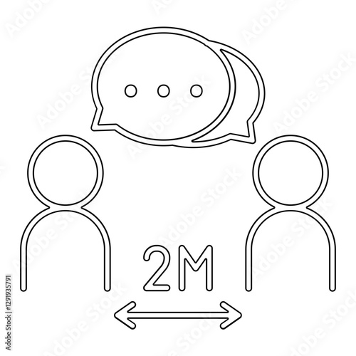 Social distancing icon in line style