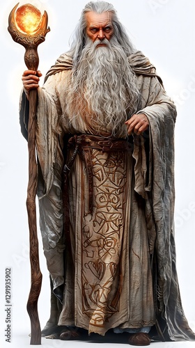 Ancient sorcerer casting spells enchanted forest fantasy art mythical realm close-up magic and power