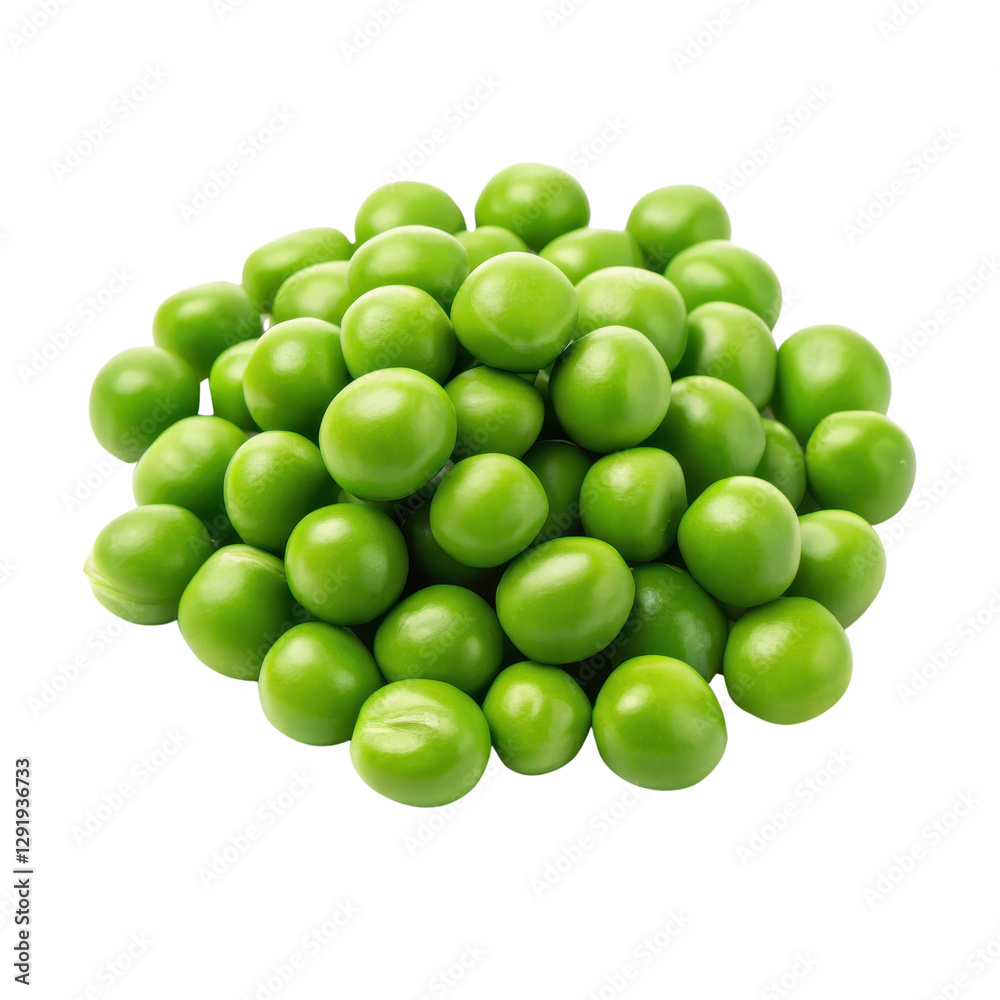 spring season equipment, Fresh green peas arranged in a pile isolated on a white background. spring season equipment, Fresh green peas arranged in a pile isolated on a white background.
