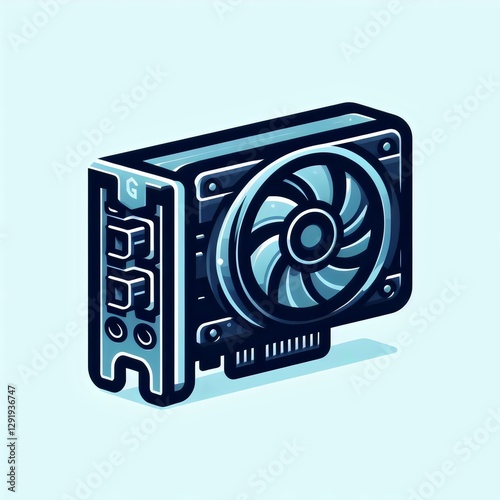 graphics card illustration, video card icon, logo, illustration  photo