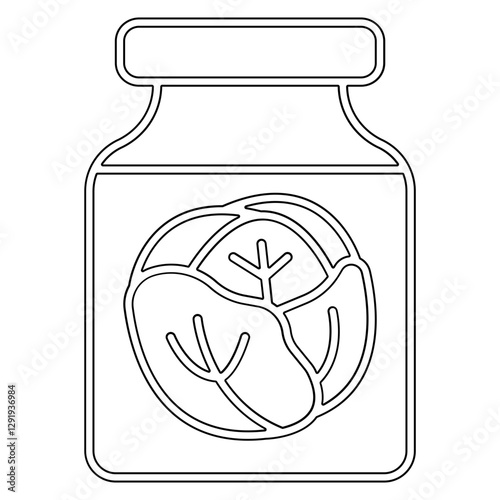 Pickled cabbage icon in line style