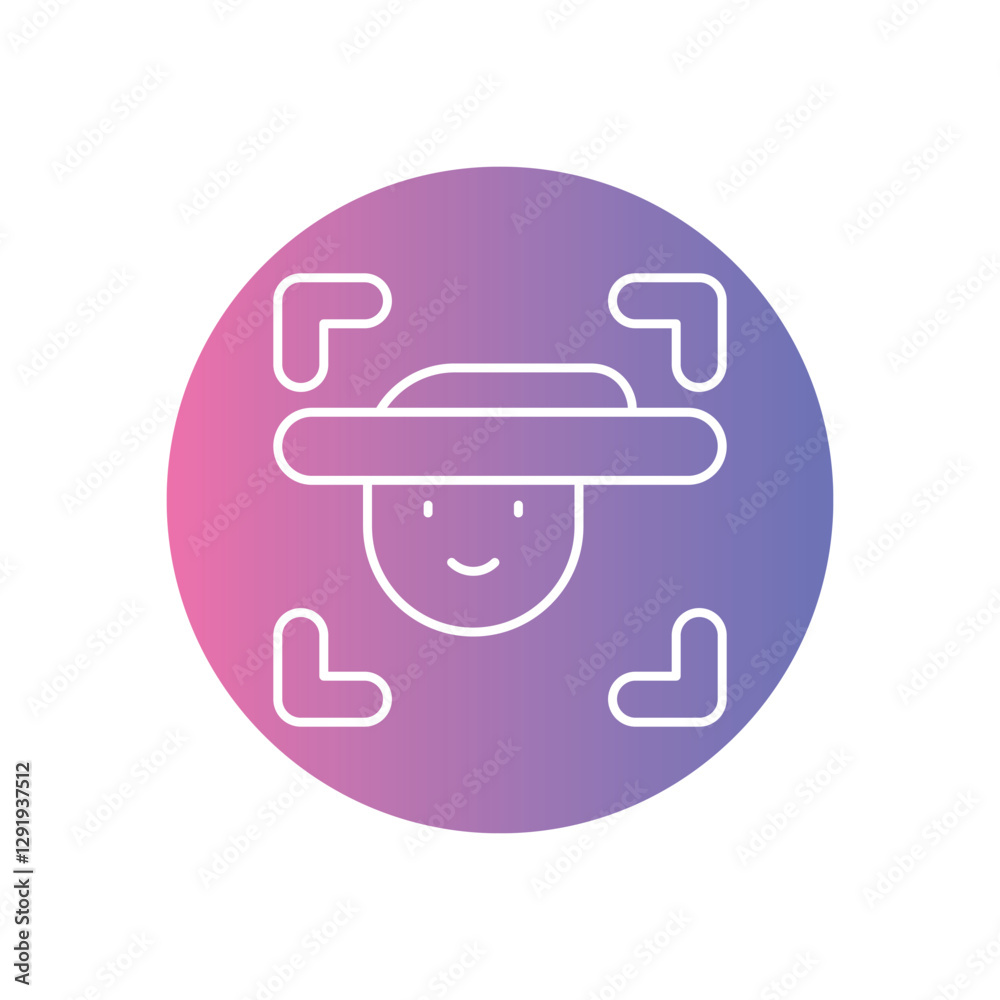 Face Recognition vector icon stock illustration Face Recognition vector icon stock illustration