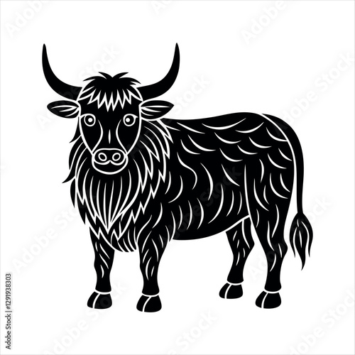 Domestic Yak Animal silhouette design