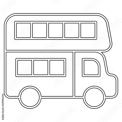 double decker bus icon in line style