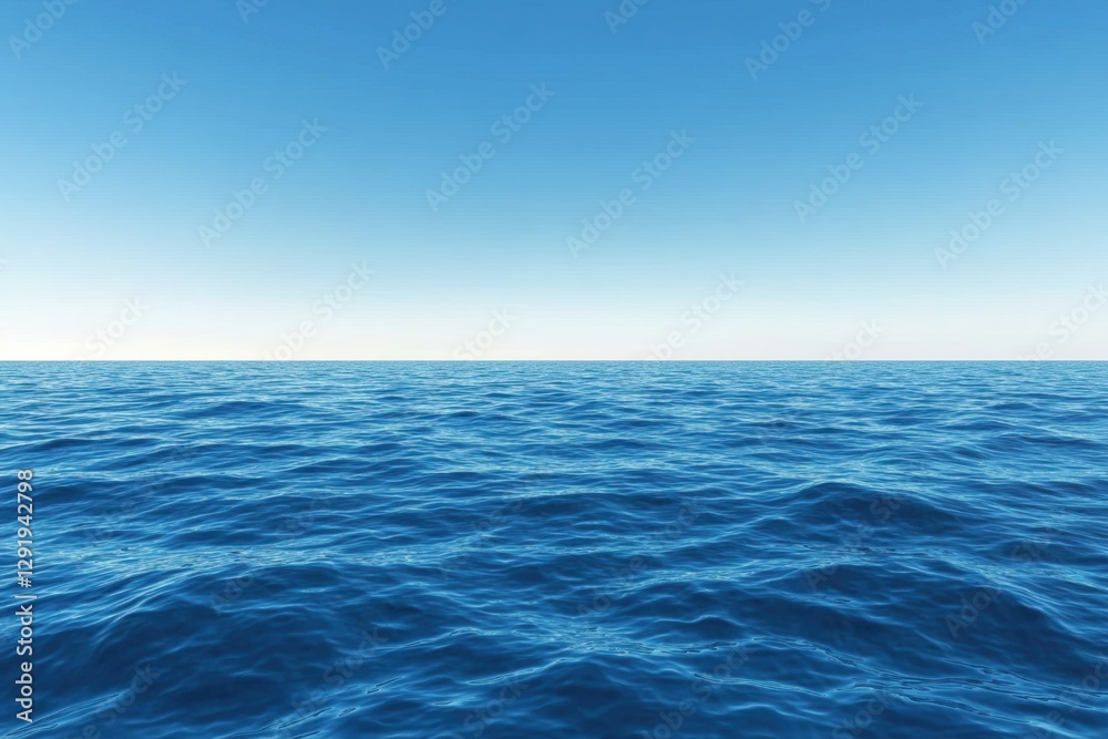 Fototapeta premium An endless blue ocean under a clear day sky .