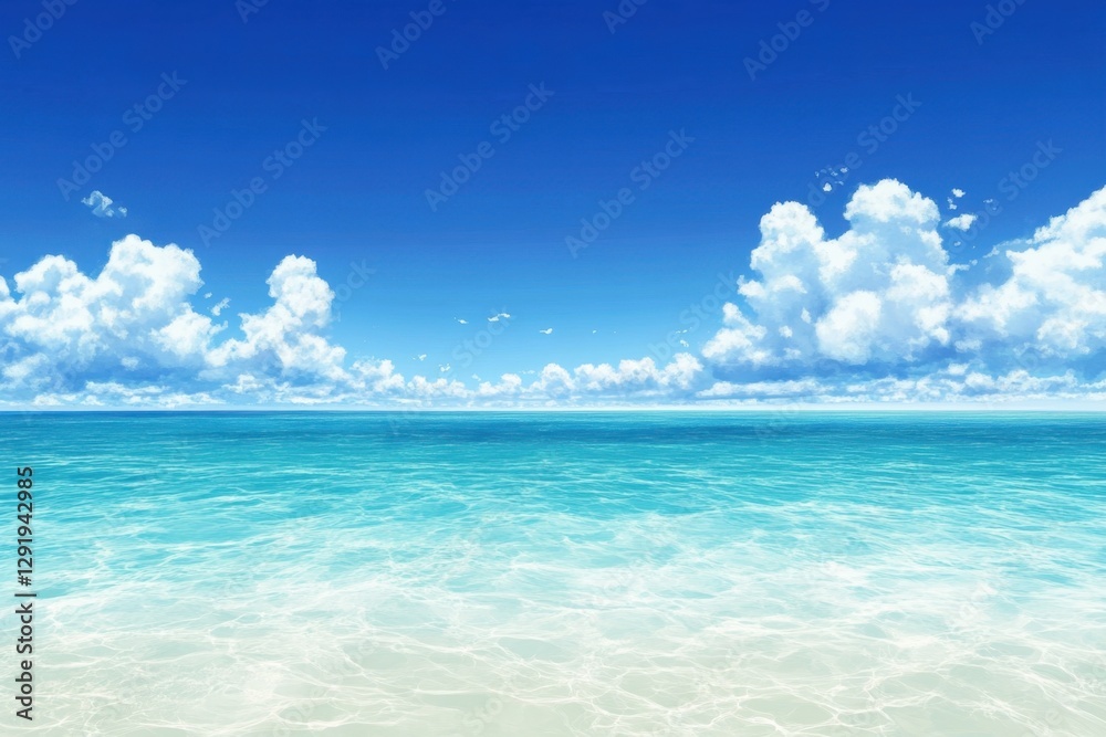 Obraz premium An endless blue ocean under a clear day sky .