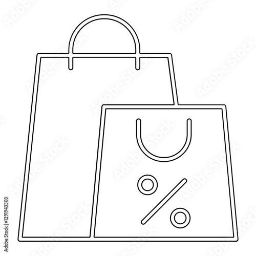 Duty free shopping icon in line style