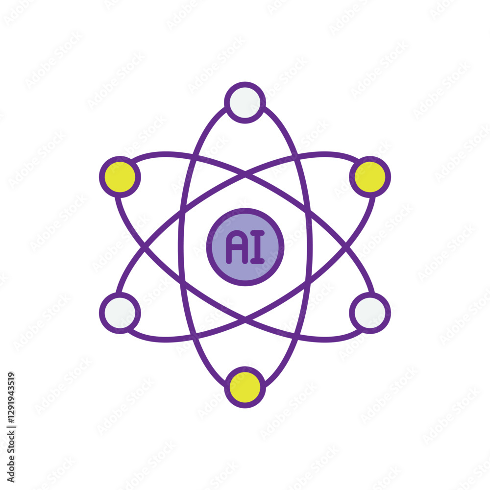 Artificial Intelligence vector icon stock illustration