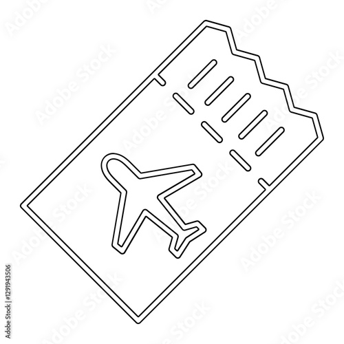 Boarding pass icon in line style