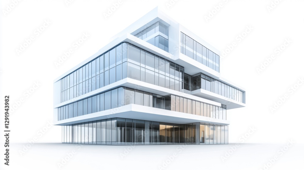 Modern White Office Building Exterior Design Render. Architecture Modern White Office Building Exterior Design Render. Architecture
