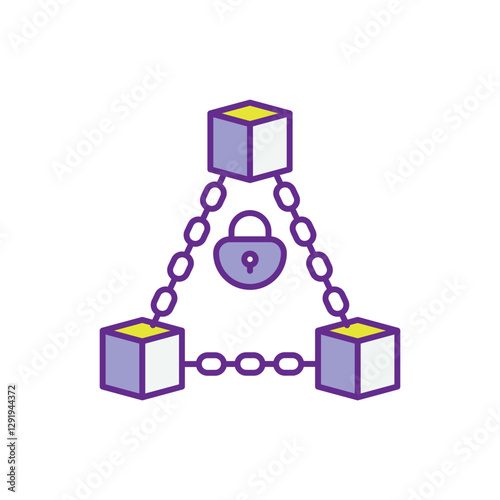 Block Chain vector icon stock illustration