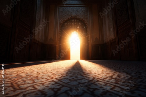 Obraz na płótnie light shining through doorway in ornate room w salonie