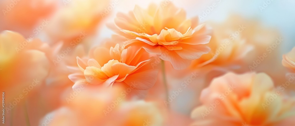 dreamy peach flowers close-up