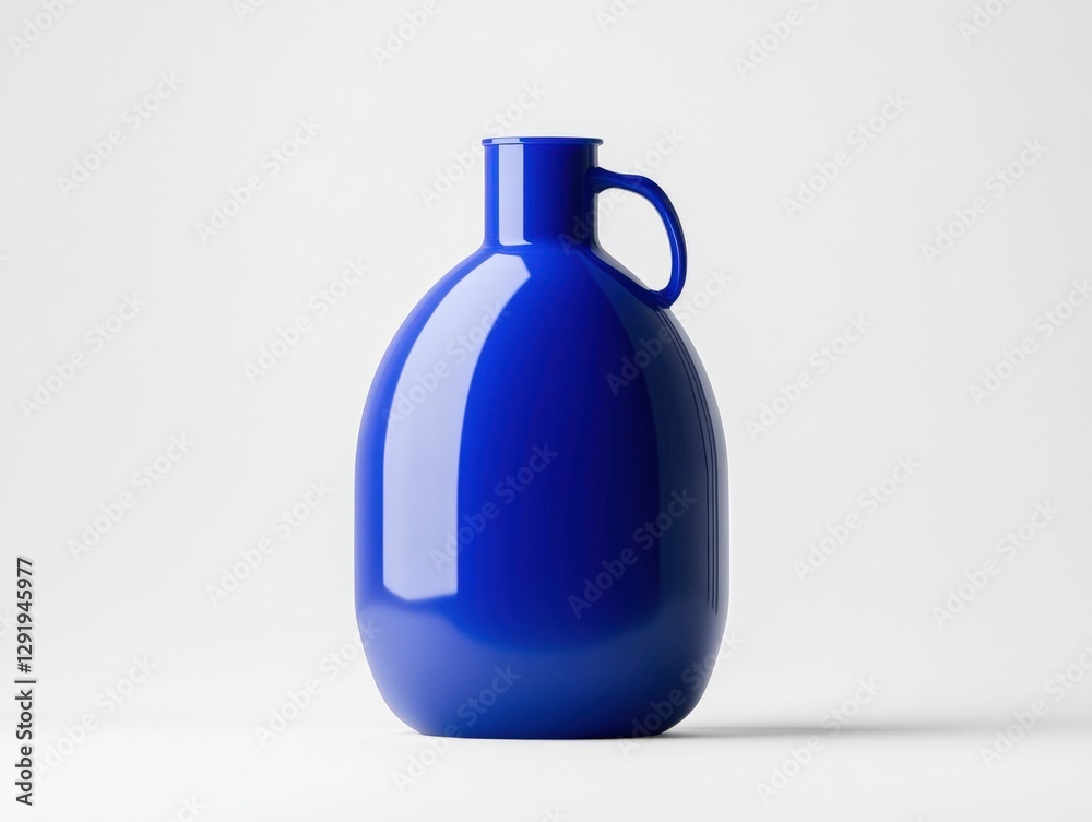blue ceramic vase isolated on white background
