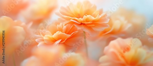 Obraz na płótnie dreamy peach flowers close-up w salonie