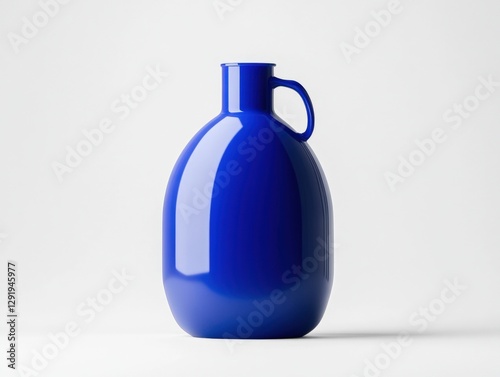 blue ceramic vase isolated on white background