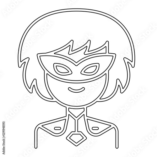 Hero Woman icon in line style