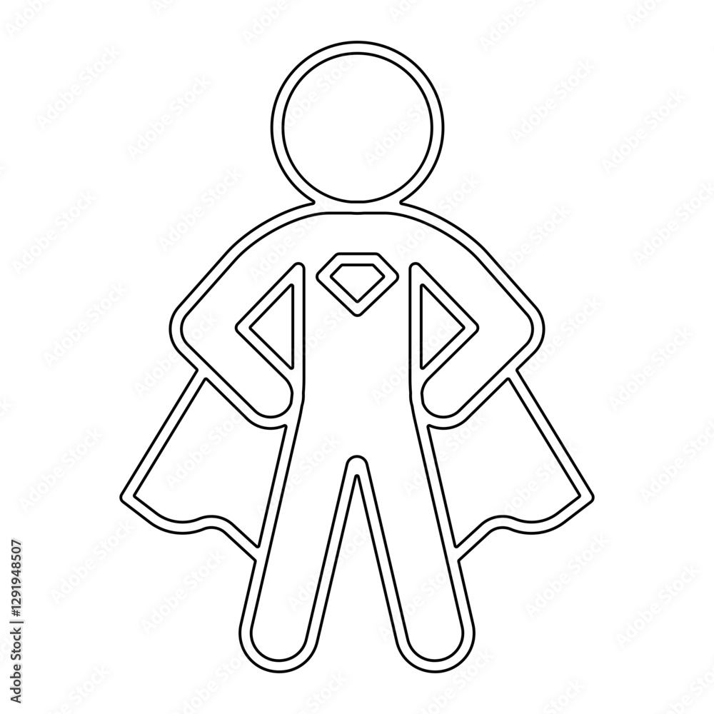 Man hero icon in line style Man hero icon in line style