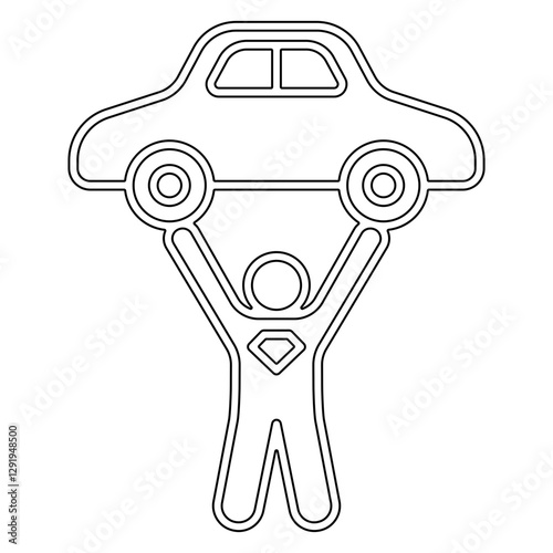 Man hero icon in line style