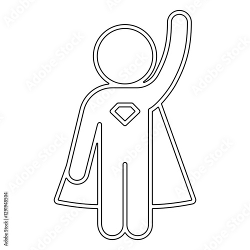 Man hero icon in line style