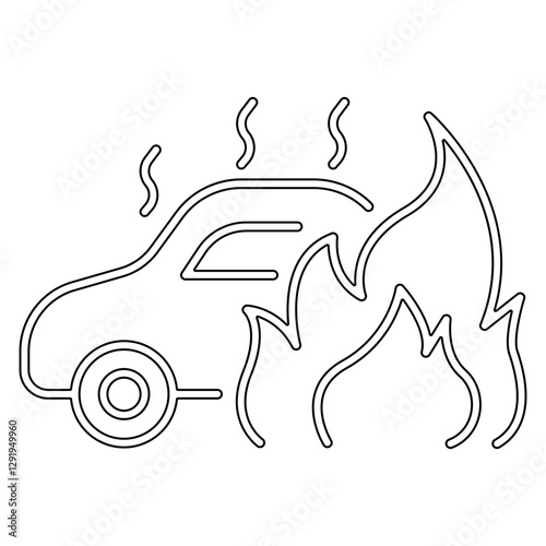 Car bomb icon in line style
