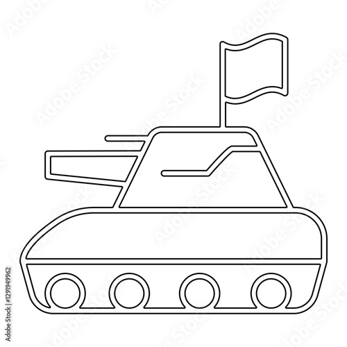 Tank icon in line style