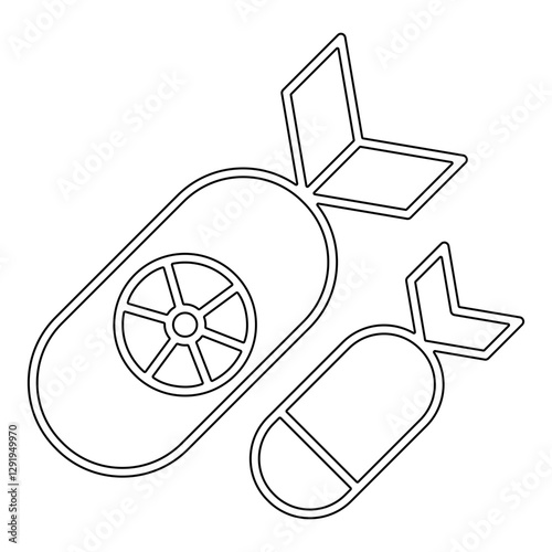Missile icon in line style