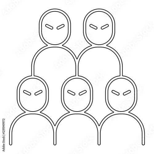 Terrorists icon in line style