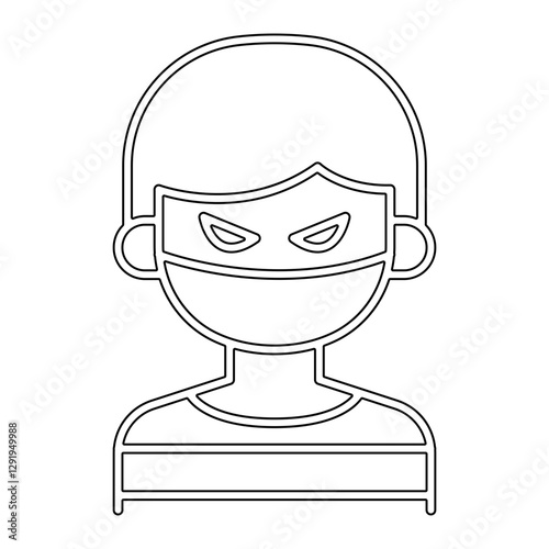 Terrorist icon in line style