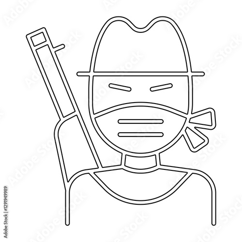 assassin icon in line style