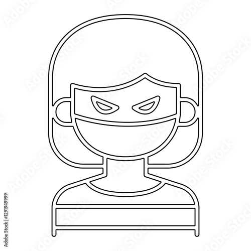 Terrorist icon in line style