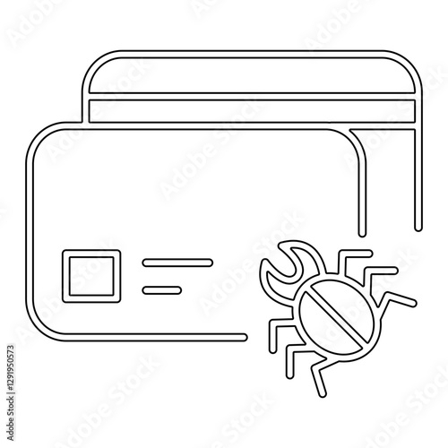 Credit card hacking icon in line style