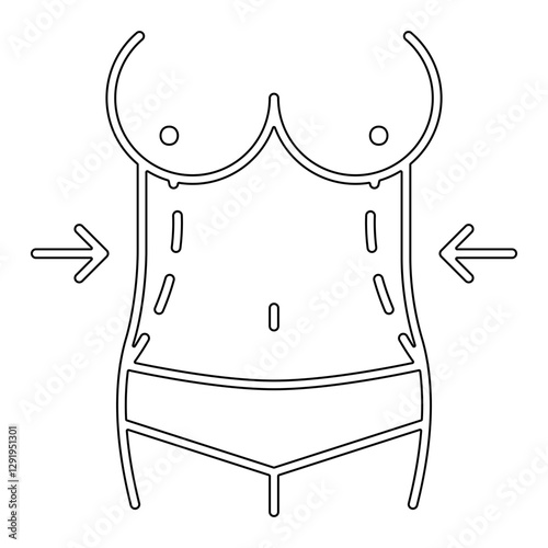 Liposuction icon in line style