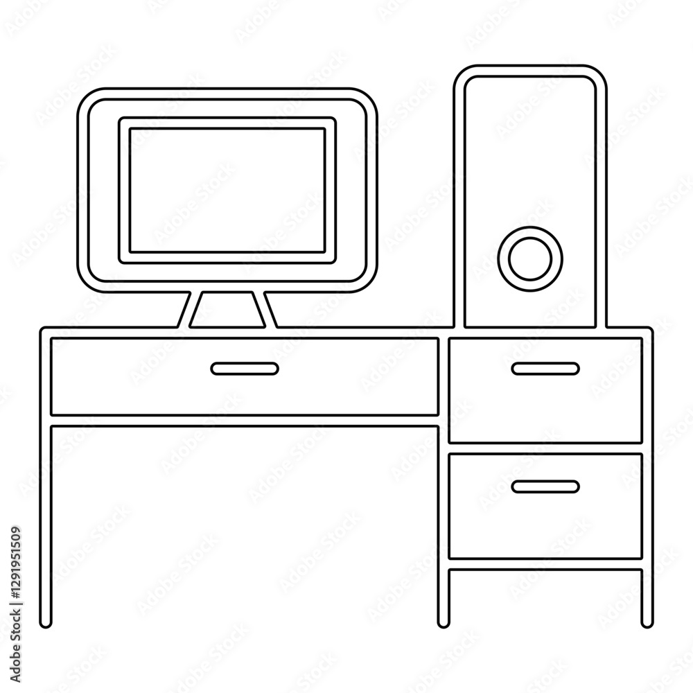Computer set icon in line style Computer set icon in line style