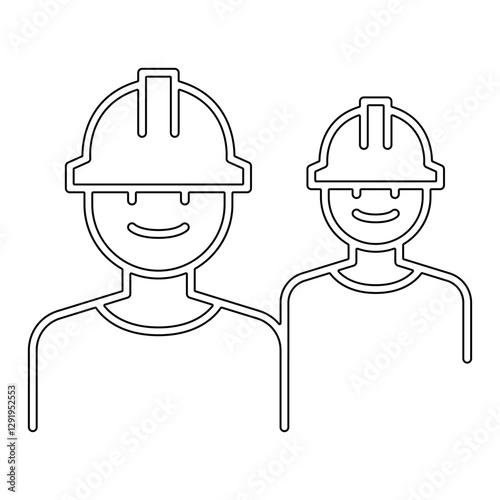 Worker icon in line style