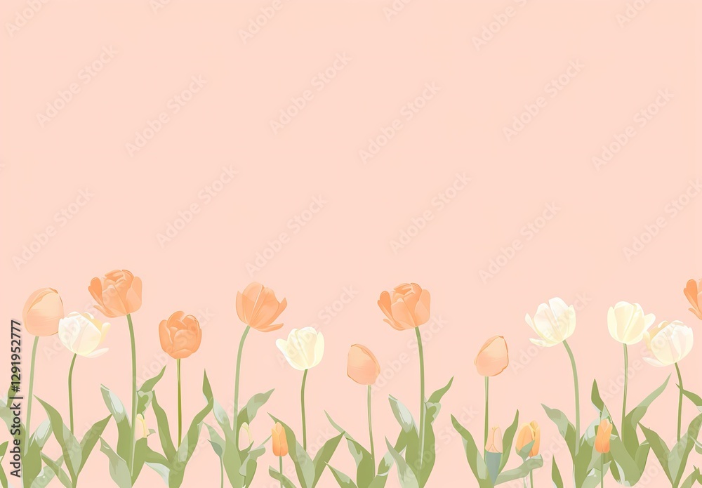 Naklejka premium Floral background with flowers, Vector illustration, Ai Generated