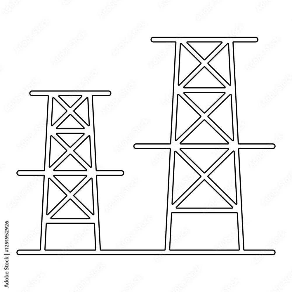 power line icon in line style power line icon in line style