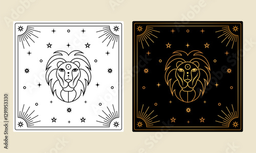 Tarot card with Leo zodiac sign