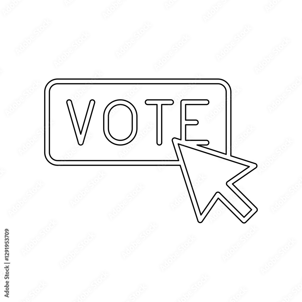 Online election icon in line style Online election icon in line style